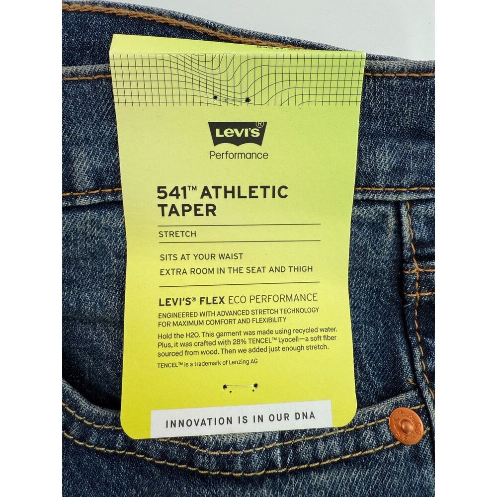 Levi's Men 541 Athletic Taper Fit Zip Fly Stretch Jeans 33x32 Blue NWT - Picture 6 of 13